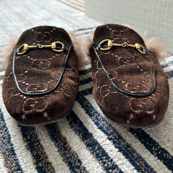 GUCCI VELVET MULES - Picture 6 of 8